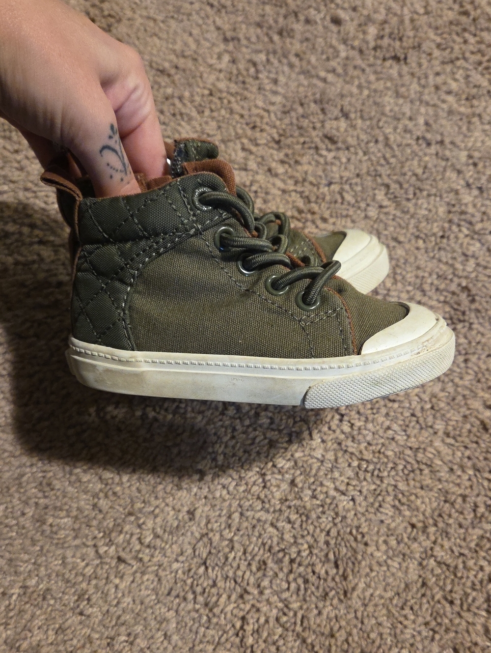 Kids Old Navy High-Top Canvas Sneakers in Olive Green